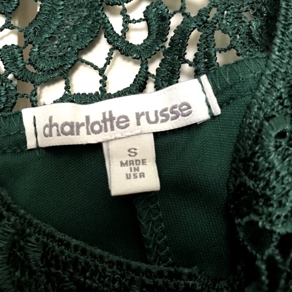 Green Lace Charolette Russe Dress - Picture 2 of 3